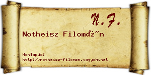 Notheisz Filomén névjegykártya